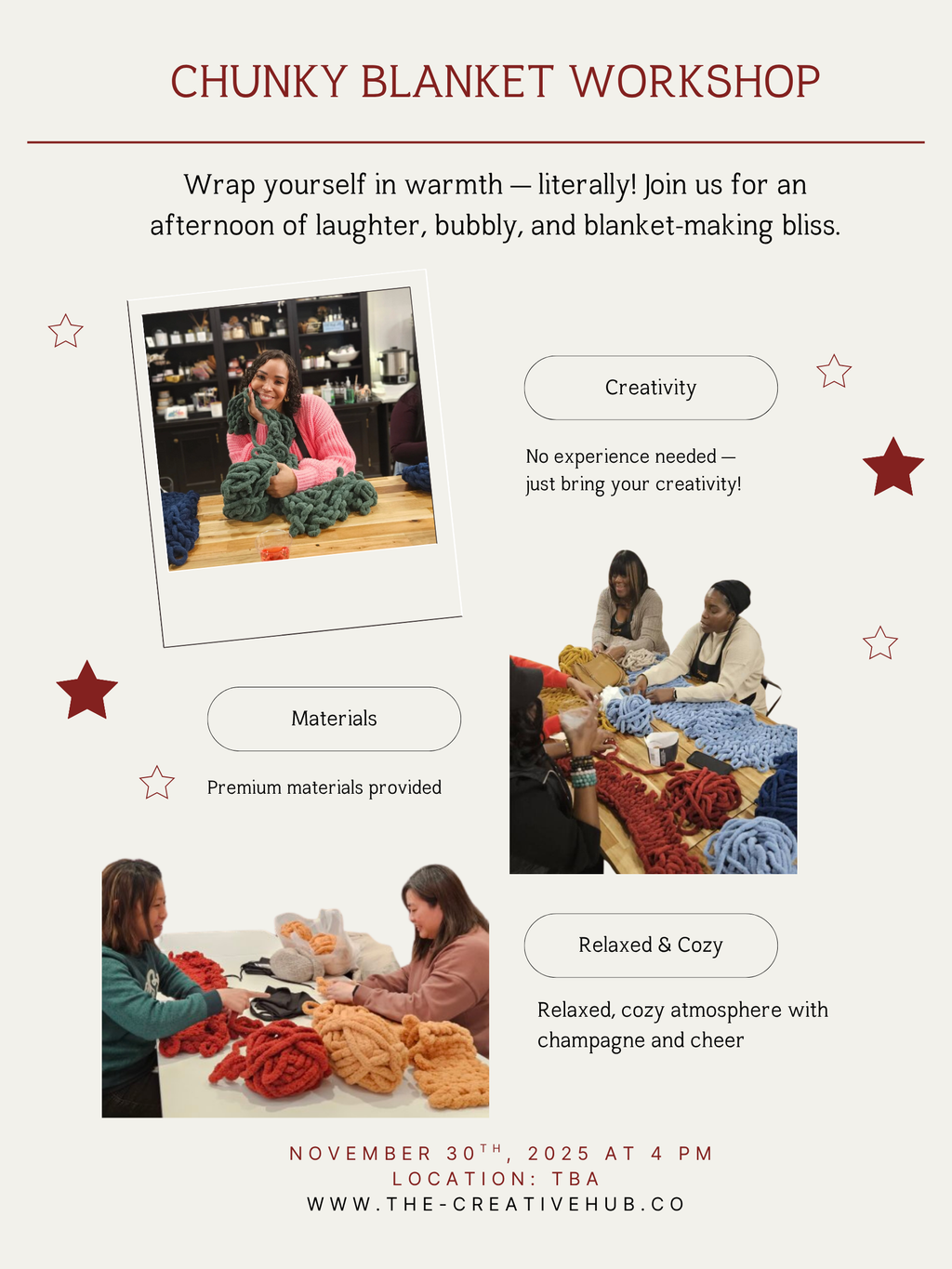 Chunky Knit Blanket Holiday Workshop