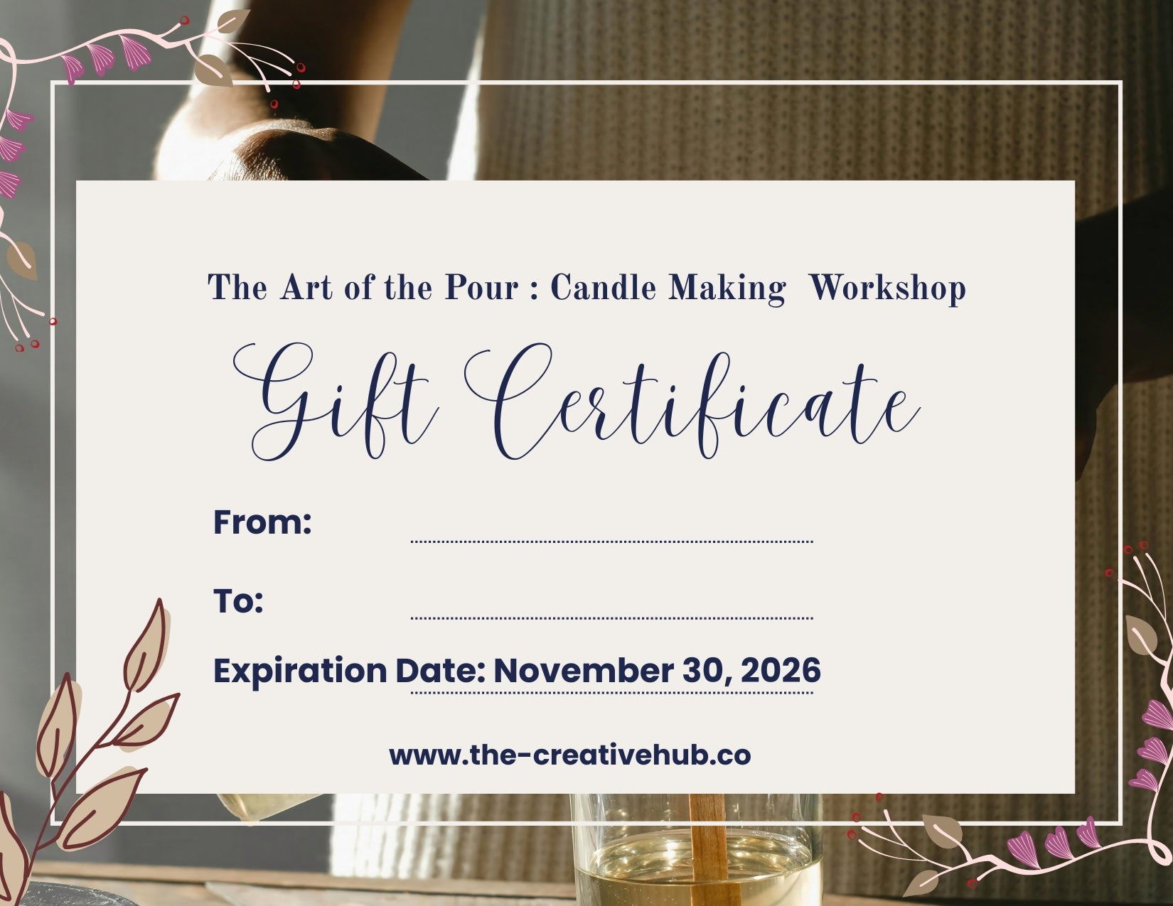 The Art of the Pour: Candle Making Workshop – Gift Certificate