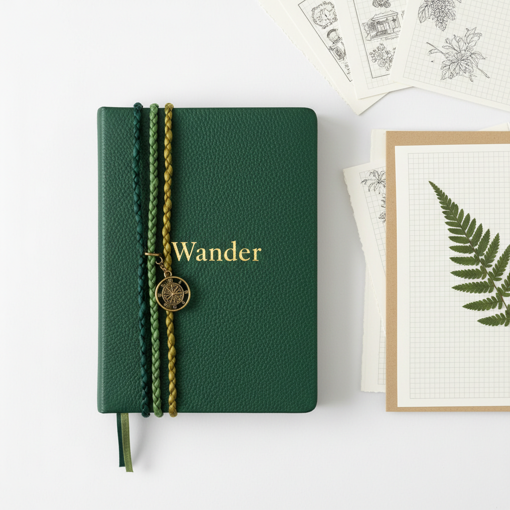 Wander A5 Storykeeper Journal - green leather