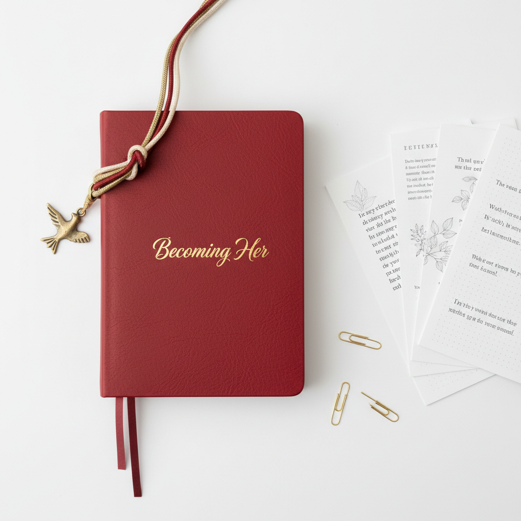 Becoming Her A5 Storykeeper Journal - red leather