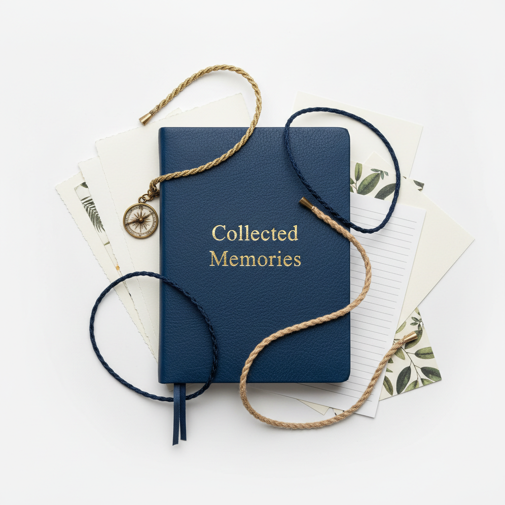 Collected Memories A5 Storykeeper Journal - blue leather