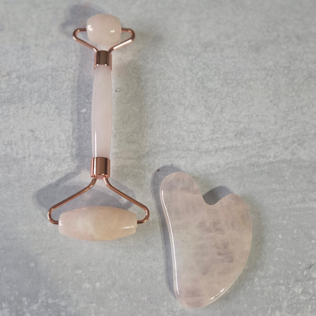 Rose Quartz Face Roller & Gua Sha Set
