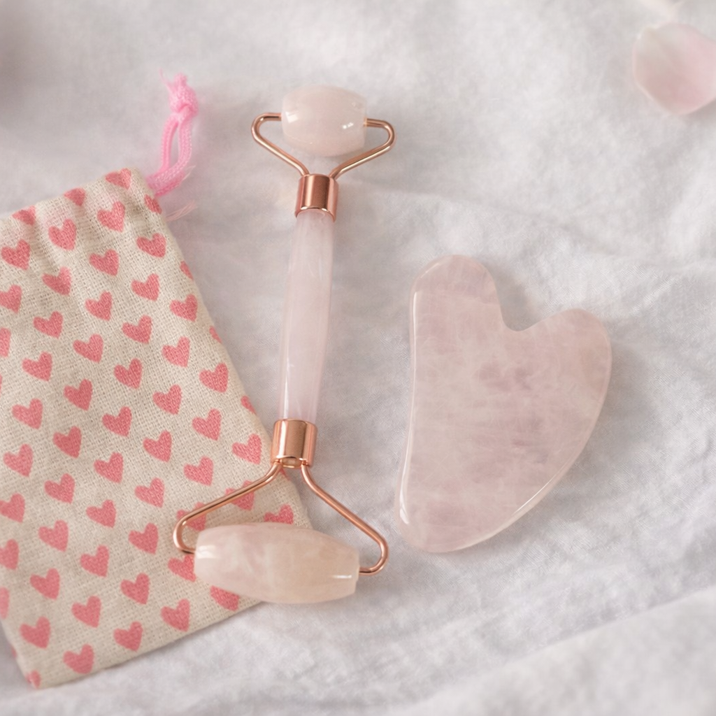 Rose Quartz Face Roller & Gua Sha Set