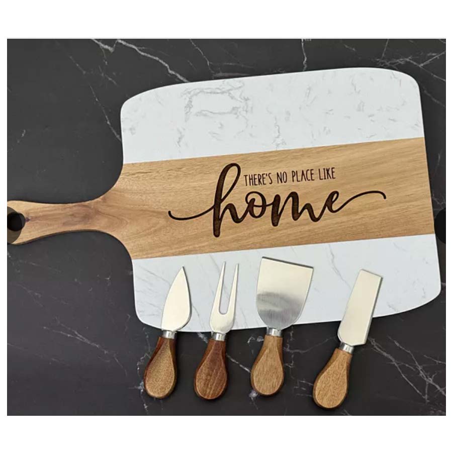 Hand-Engraved Marble &amp; Acacia Board Workshop